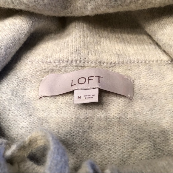 Women’s Loft Cream Funnel Neck Sweater Size Medium - Picture 7 of 9